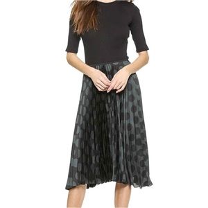 Theory Zeyn Pleated Dotted Chiffon Skirt